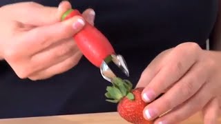 Chef'n StemGem Strawberry Huller, Hulls strawberries and other soft fruits and vegetables in seconds