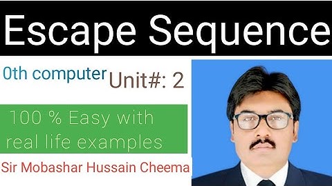 Escape Sequence class 10 computer chapter 2 | 10th class computer chapter 2 #babulilm #10class