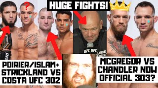 MCGREGOR VS CHANDLER! MAKHACHEV VS POIRIER? STRICKLAND VS COSTA! Reaction To Dana White Post UFC 300