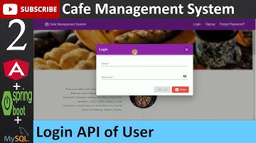 2. Cafe Management System - Login API of User (Angular, Spring Boot - Java, MySQL Database)
