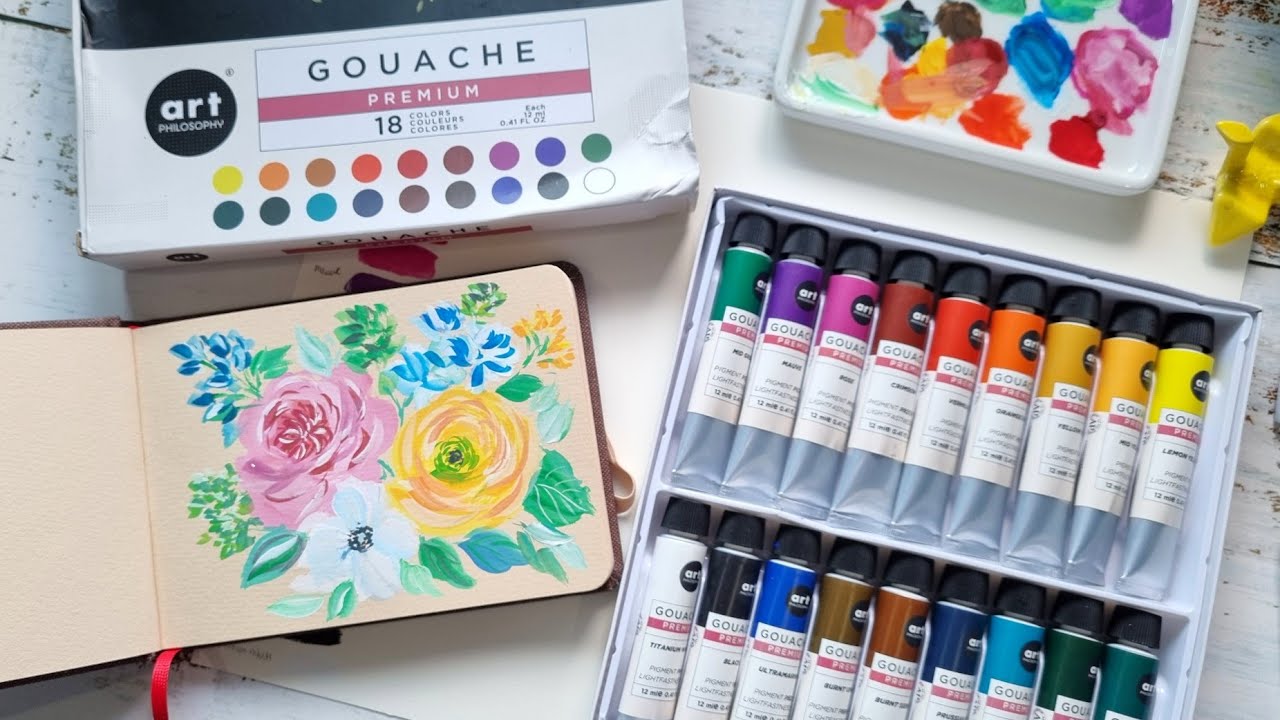 HIMI Jelly gouache set First Impression Review: Swatching and Painting 