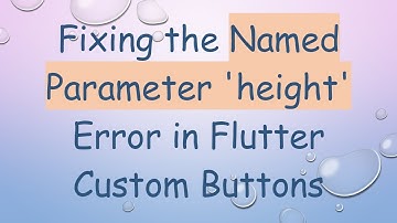 Fixing the Named Parameter 