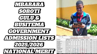 Mbarara, Gulu, Soroti & Busitema University Government sponsorship Lists 2025/2026 | National merit
