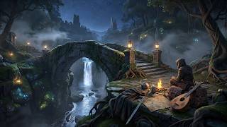 The Ancient Bridge & Hidden Waterfall 🌙 3 Hours Fantasy Music & Ambience 4K