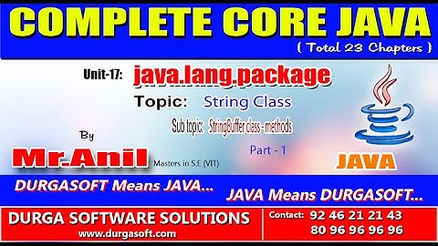 Core Java -java.lang.package- StringBuffer class - methods Part - 1