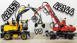 LEGO Material Handler vs LEGO Volvo EW160E | LEGO 42144 vs 42053 | LEGO 42053 vs 42144