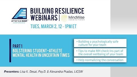 Building Resilience Webinar (Part I): Bolstering SA Mental Health in Uncertain Times