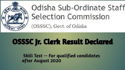 OSSSC Jr. Clerk Result Declared