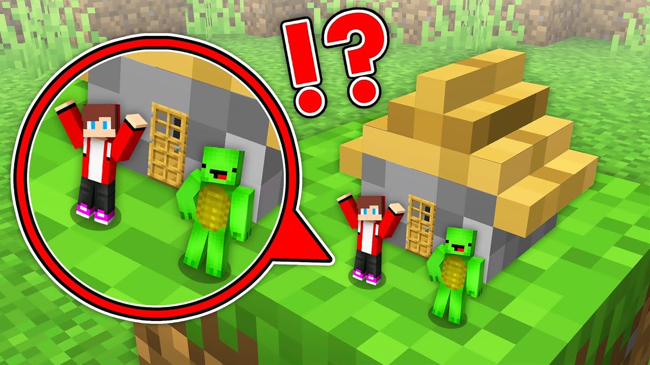 JJ and Mikey Found Tiny Secret House in Minecraft - Maizen
