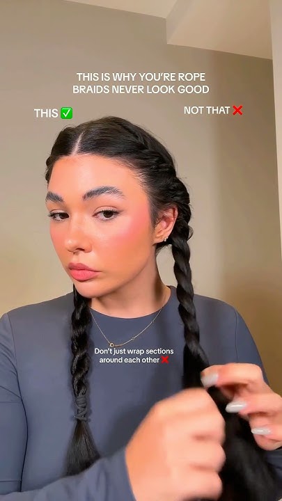  Try this little rope braid hack for better results #hairhacks #hairhack ...
