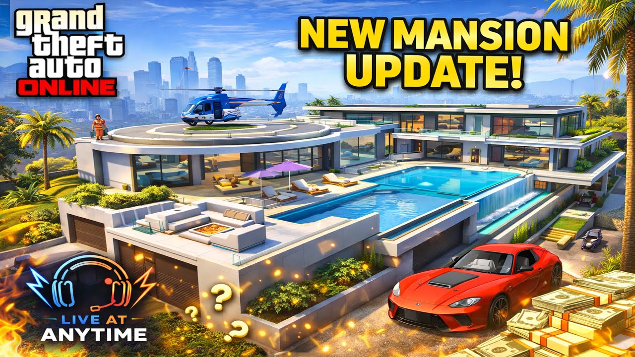 GTA Online LIVE 🚁 Mansion Update + Money Grinding 