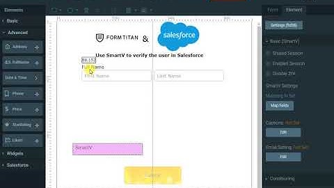 Use smart verification to ensure the identity of Salesforce user who is filling the form