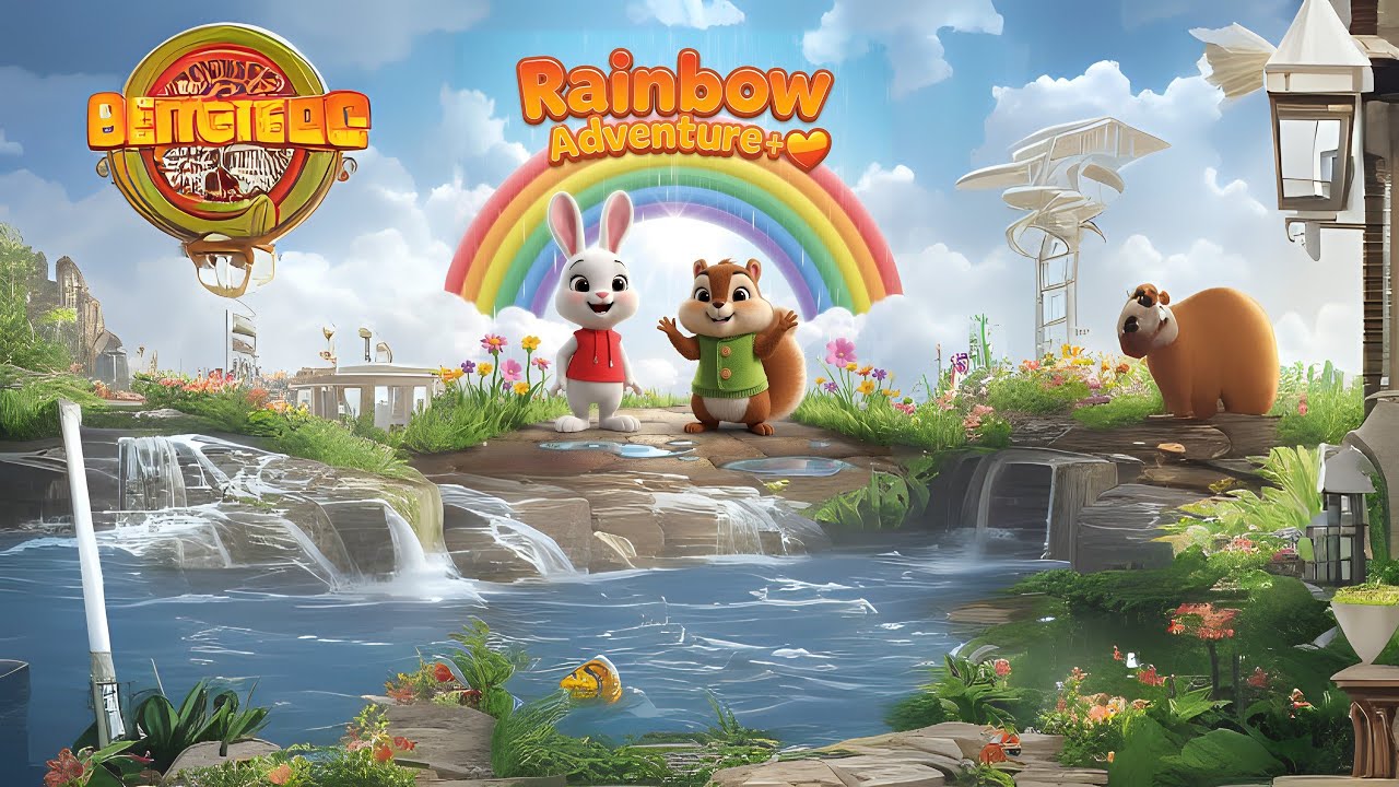 🌈 Happy Garden Stories Ep.2 – Bunny & Squirrel’s Rainbow Adventure|3D Kid Animation About Friendship