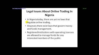 Legal Issues About Online Trading In Nigeria