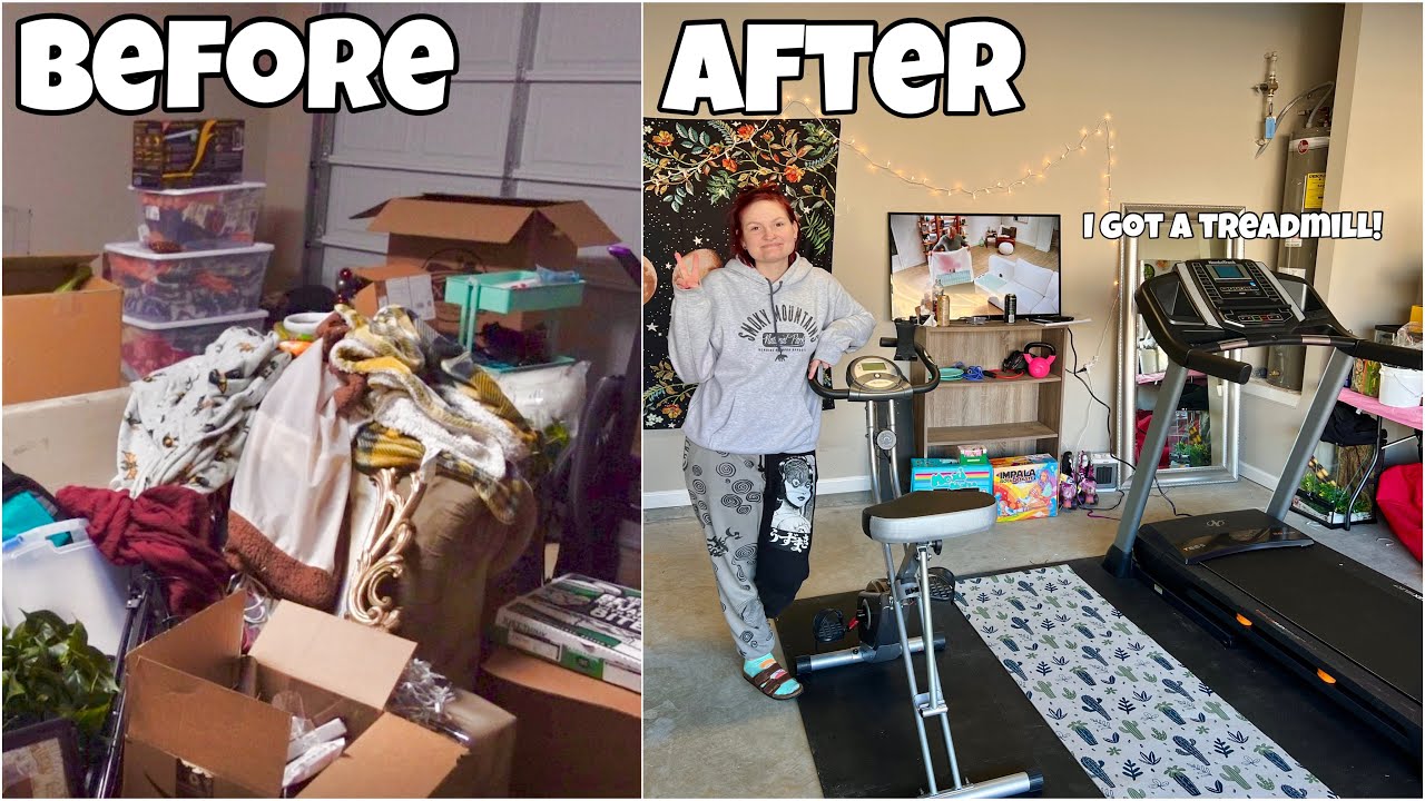 убираюсь в гараже + создаю домашний спортзал🏋️‍♀️👟 | видеоблог |