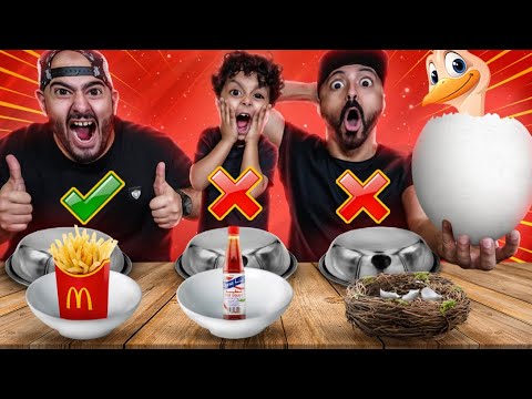 تحدي خنفشاري لا تختار الطبق الخطأ || لايفوتكم شربنا بيض النعام 🐣 🤮