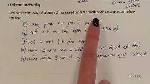 Lesson 2.2 Balancing a Checkbook