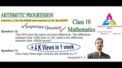 Arithmetic Progression class 10 exercise 5.2 question 12 and 13 (part 10) | AP KSEEB ex1.2 que 12 13