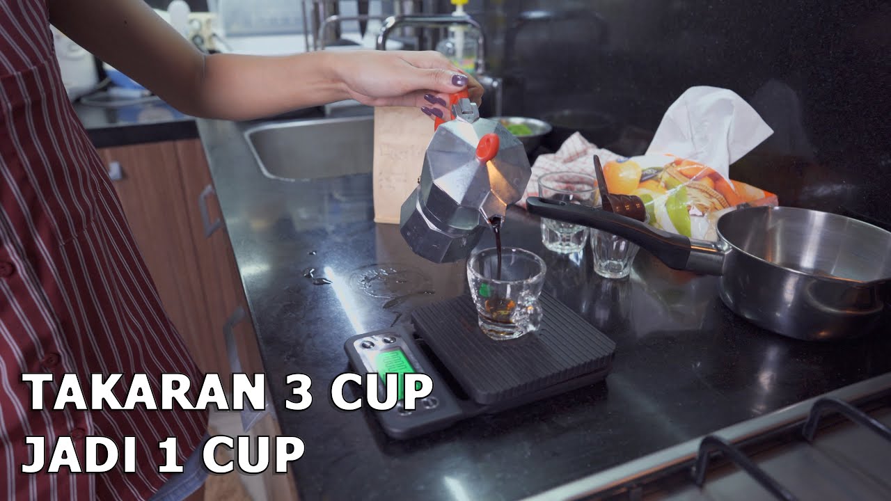 Takaran MOKA POT 3 CUP Untuk Membuat 1 CUP Kopi