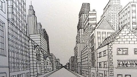 Hoe je een stadsstraat tekent in éénpuntsperspectief: verteld