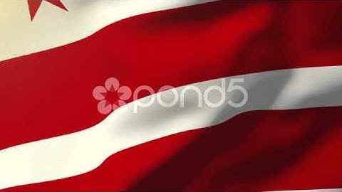 Washington Dc Flag Waving In The Wind. Looping Sun Rises Style. Animation Loop