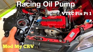 B20 VTEC CRV ACL Racing Oil Pump & Oil Pressure Gauge Install Mod My CRV / Honda rd1