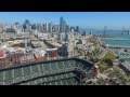San Francisco - Phantom 3 drone Giants AT&T ball park, Golden Gate Bridge. B Roll. B-Roll.