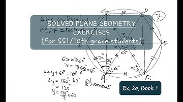 SOLVED Plain Geometry Exercises | Ex 2e, New General Maths SS1