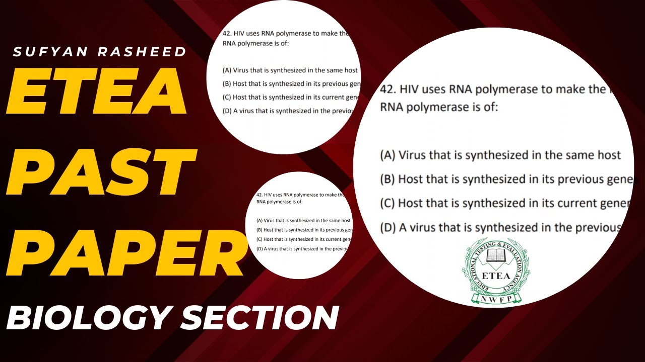 ETEA Medical Past Paper Solved MCQ's (Biology Section) Part 2