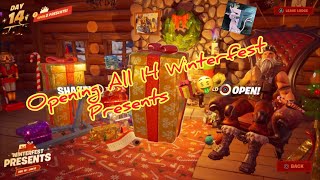 Opening All 14 Presents In One Video🎄❤️ (Winterfest Fortnite Chapter 3 Season 1) #fortnite