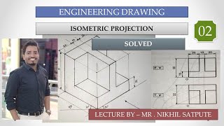 Engineering Drawing | Isometric Projection - Problem 2 | Easy Drawing Techniques | Learn with nikhil