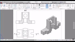 استنتاج المنظور وعمل قطاعات isometric & section