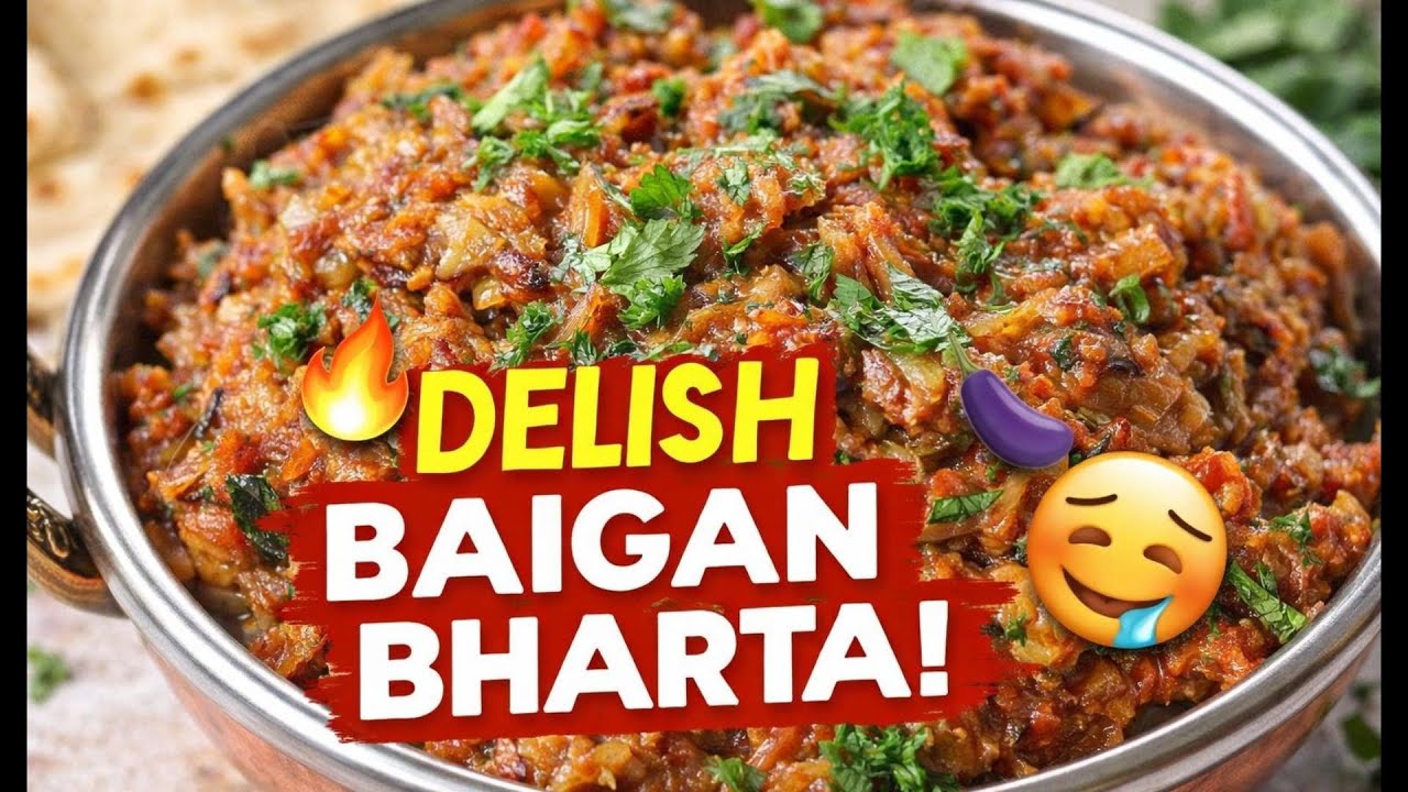 🌿 Classy & ElegantSmoky Baigan Bharta – A Rustic Indian Classic