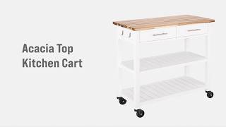 Seville Classics® | Acacia Top Kitchen Cart