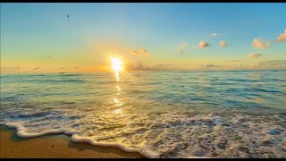 🌅 HEAVENLY SUNRISE WAVES | 8 Hours of Soothing Ocean Sounds & Golden Morning Light