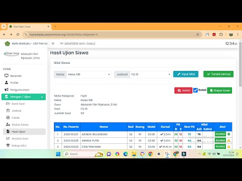 Cara Koreksi CBT PAS MAN Sekadau (Akun Guru)