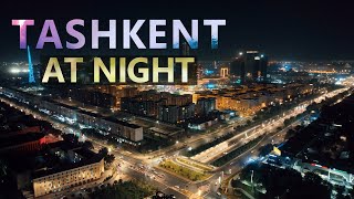 Tashkent at night by drone