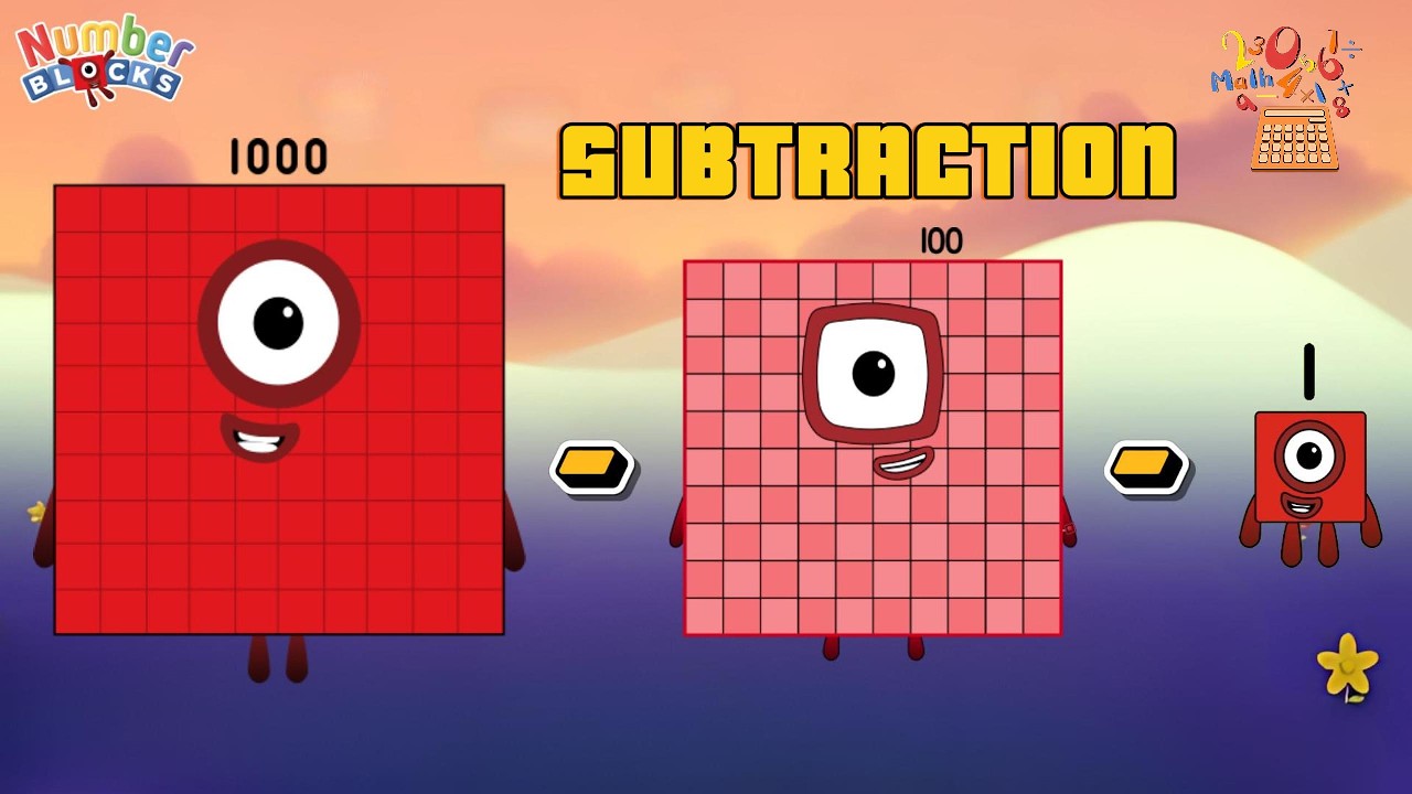 NUMBERBLOCKS: вычитание трех чисел от наибольшего к наименьшему | COLORART_ID