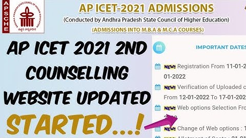 AP ICET 2021 2nd Counselling started//APICET 2021 Counselling Registration,Web options latest update