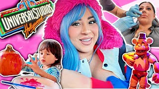 SPOOKY VIBES VLOG | Painting Pumpkins, Halloween Horror Nights, DISSOLVING My Lips! 😳🎃