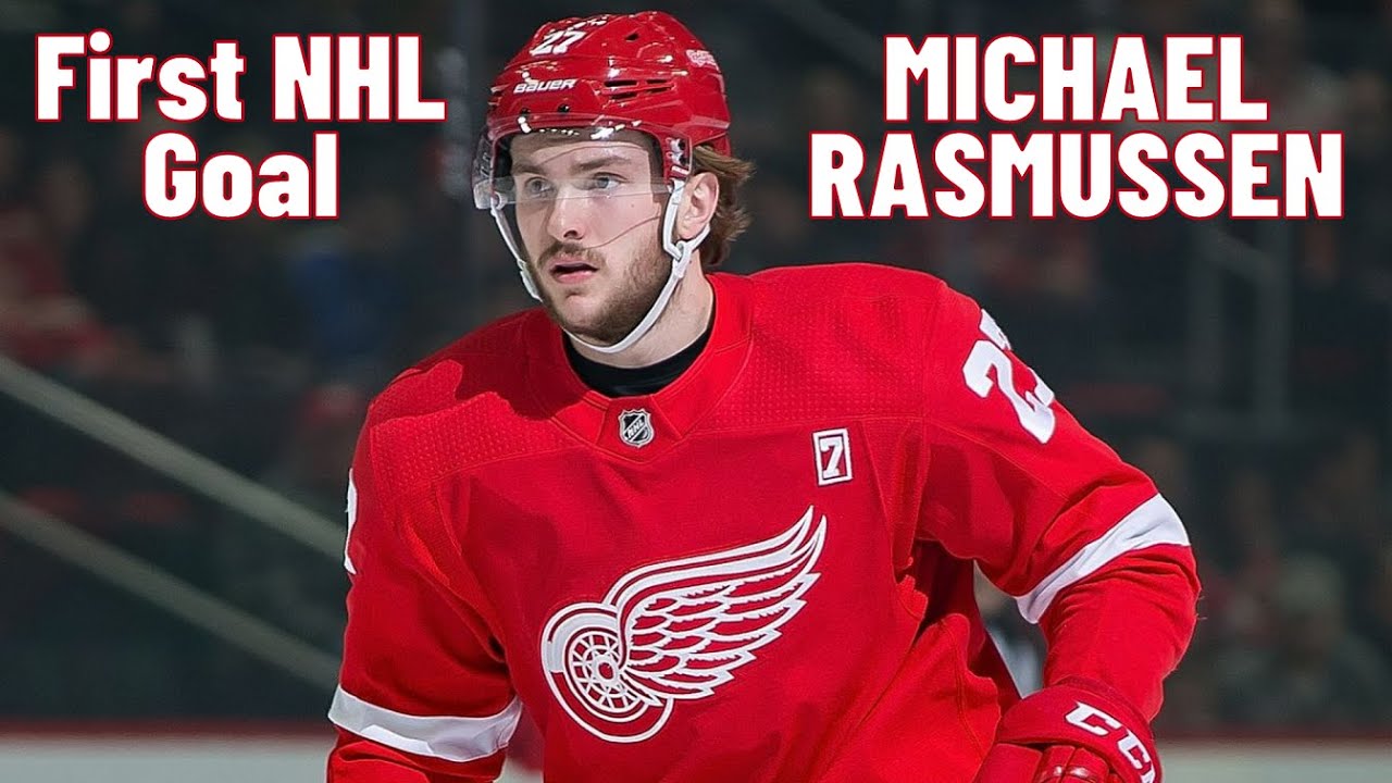 Michael Rasmussen #27 (Detroit Red Wings) first NHL goal Oct 30, 2018 ...