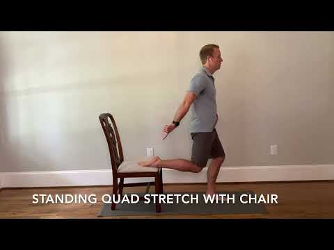 Quad Stretch Standing with Chair