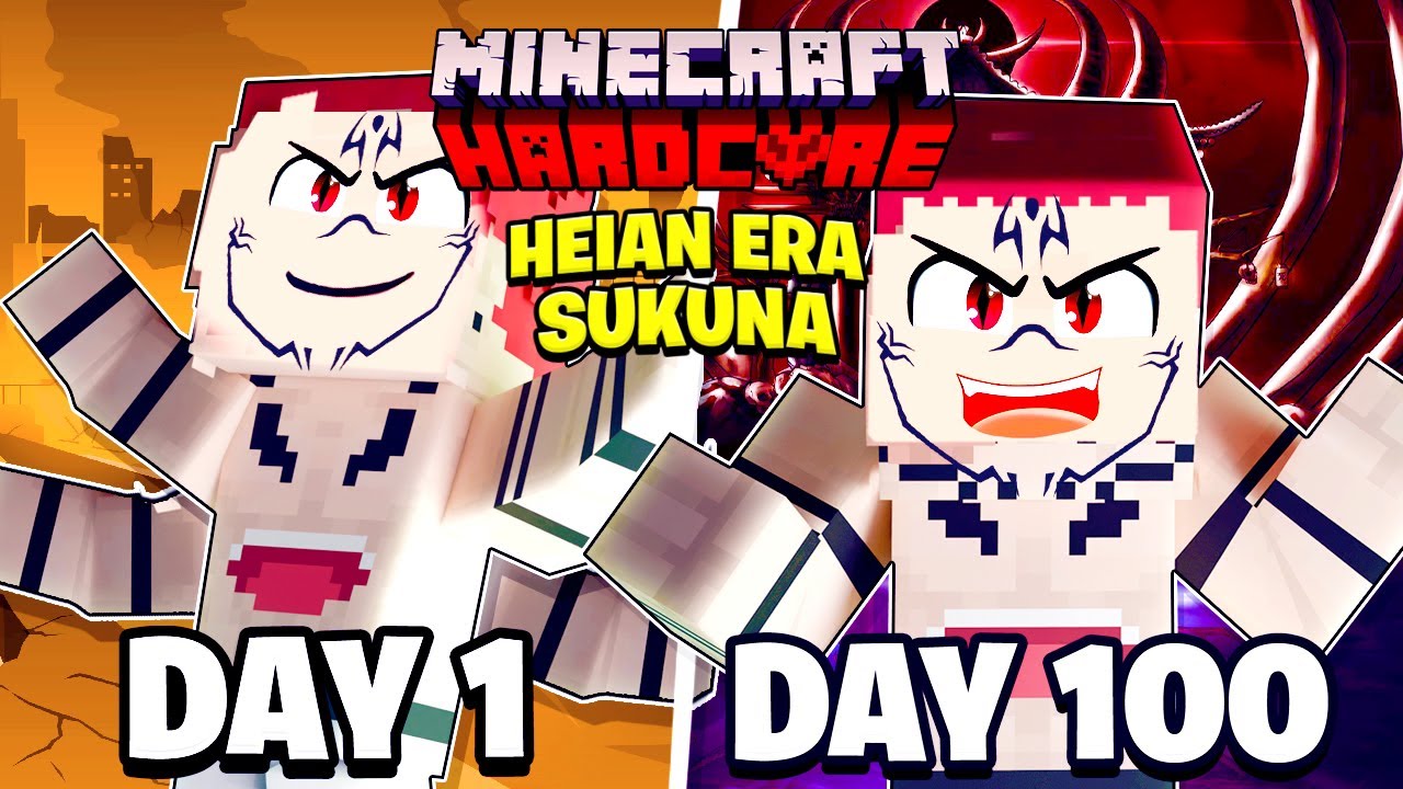 I Survived 100 Days as Heian Era Sukuna in Jujutsu Kaisen Minecraft MMORPG