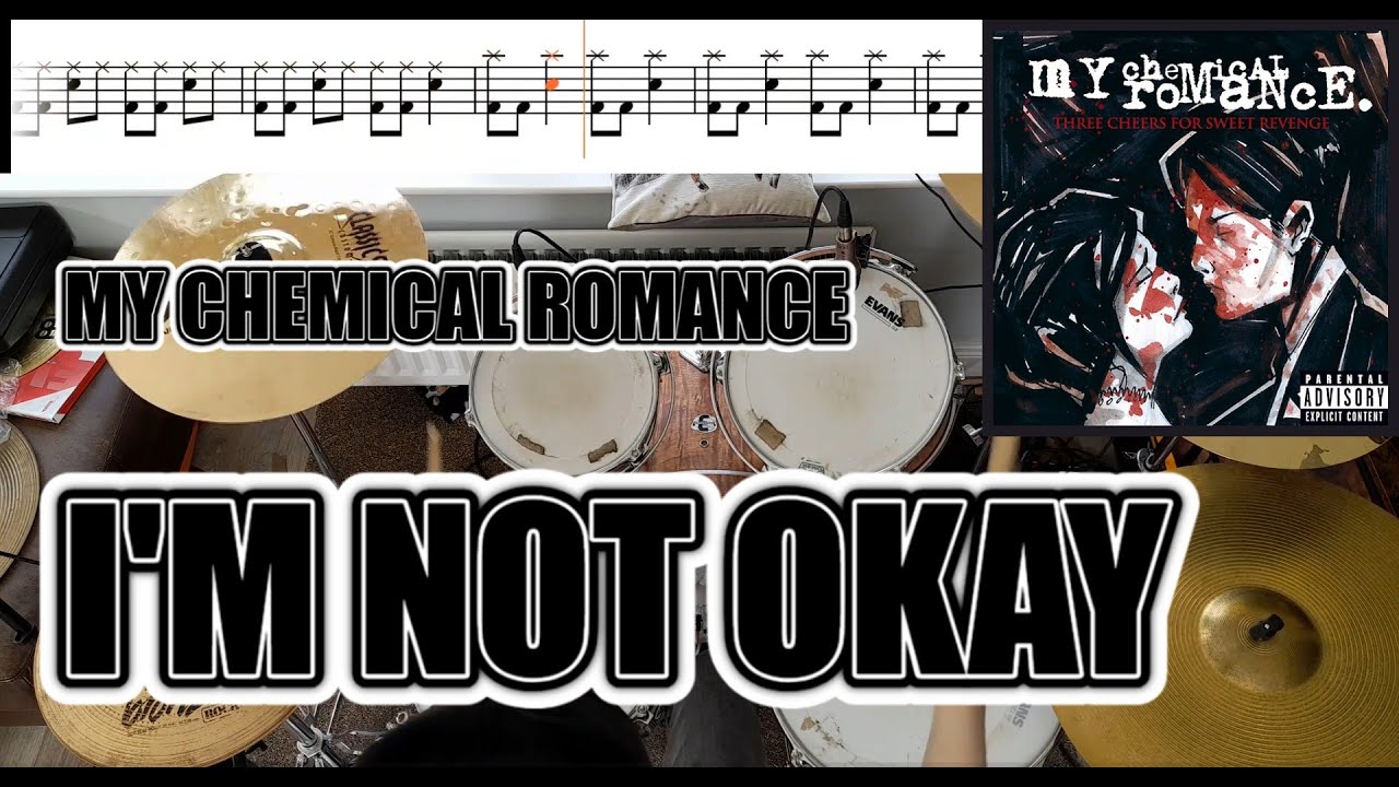 My Chemical Romance - I'm Not Okay - Drum Cover With SHEET MUSIC - YouTube