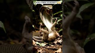King Cobra Swallowing Monkey #trending #kingcobra #bigpython #anaconda #Monkey #forest #river #life