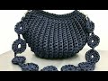 شنطة كروشيه سهله وبسيطه بخيط المكرمية /يد كروشيه سهله جدا/crochet  bag