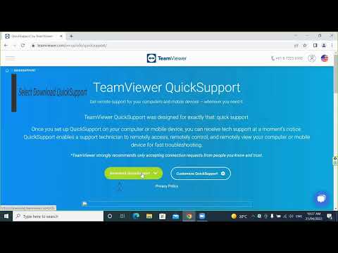 Tutorial to download and install TeamViewer for quick support (secure remote connection)