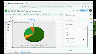 Make pie charts in Google Sheets