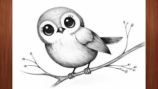 Learn How to Draw a Cute Bird Step by Step | Easy Pencil Drawing for Beginners screenshot 4
