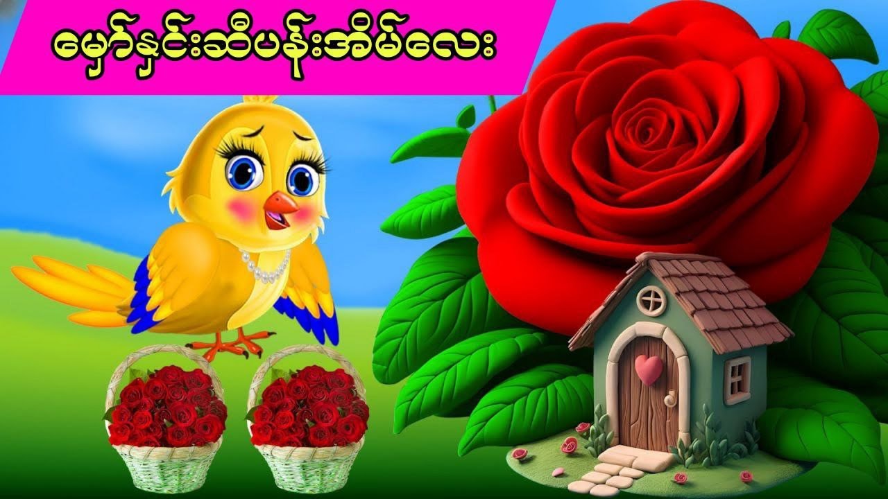 မှော်နှင်းဆီပန်းအိမ်လေး#ကာတွန်းကားများ #မြန်မာကာတွန်း #ငှက်ကာတွန်း#birdvillage